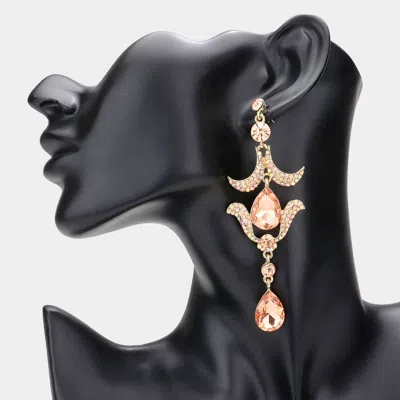 Fashnzfab Regal Temple Droplet Earrings In Gold