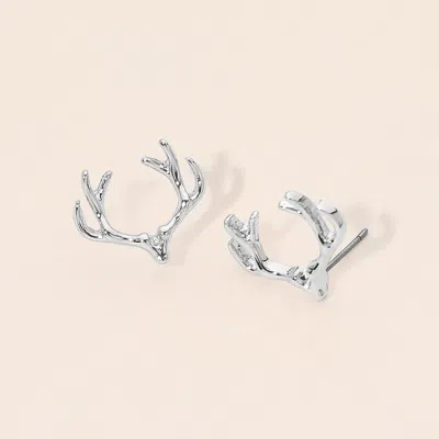Fashnzfab Reindeer Antler Stud Earrings In Multi