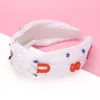 Fashnzfab Resin American Usa Star Stone Embellished Sequin Knot Headband In Multi