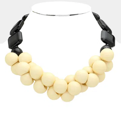 Fashnzfab Resin Ball Cluster Necklace In Multi