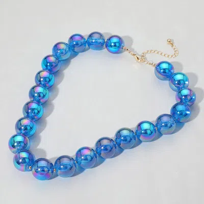 Fashnzfab Resin Ball Necklace In Multi