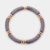 Fashnzfab Resin Bead Stretch Bracelet Gray In Gray