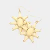 Fashnzfab Resin Bead Sun Earrings - Ivory In Gold