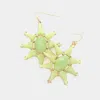 Fashnzfab Resin Bead Sun Earrings - Mint In Green