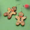 Fashnzfab Resin Christmas Gingerbread Man Dangle Earrings In Brown