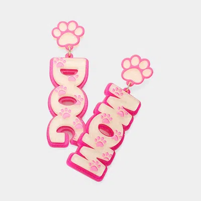 Fashnzfab Resin Dog Mom Message Dangle Earrings In Pink