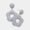 Fashnzfab Resin Flower Dangle Earrings In Gray