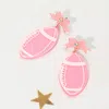 Fashnzfab Resin Football Dangle Earrings - Pink In Pink