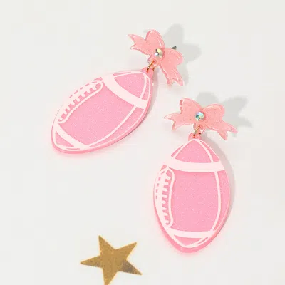 Fashnzfab Resin Football Dangle Earrings - Pink