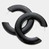 Fashnzfab Resin Hoop Earrings - Black In Black