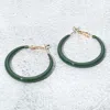 Fashnzfab Resin Hoop Earrings In Green