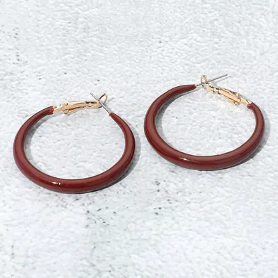 Fashnzfab Resin Hoop Earrings In White