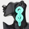 Fashnzfab Resin Link Dangle Earrings In Green