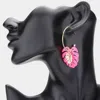 Fashnzfab Resin Metal Tropical Leaf Layered Dangle Earrings In Multi