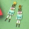Fashnzfab Resin Nutcracker Soldier Drop Earrings - Mint In Blue