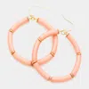 Fashnzfab Resin Open Circle Dangle Earrings - Dust Pink In Brown