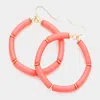 Fashnzfab Resin Open Circle Dangle Earrings - Peach In Pink