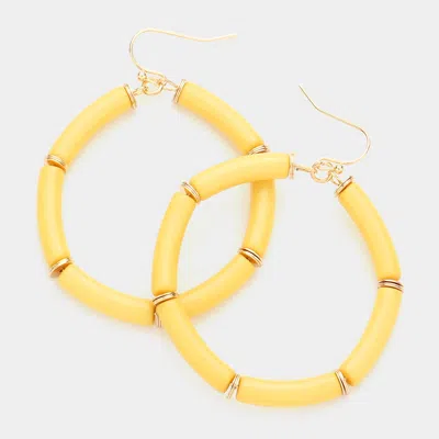 Fashnzfab Resin Open Circle Dangle Earrings - Yellow In Orange