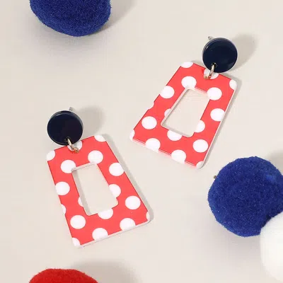 Fashnzfab Resin Pattern Printed Trapezoid Shape Dangle Earrings In Brown