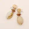 Fashnzfab Resin Pebble Link Drop Earrings - Neutral In Gold