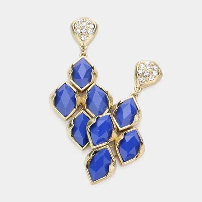 Fashnzfab Resin Petal Earrings In Blue