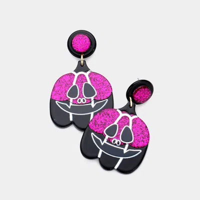 Fashnzfab Resin Pumpkin Dangle Earrings In Pink