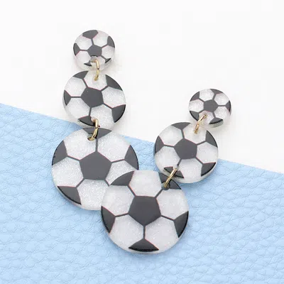 Fashnzfab Resin Soccer Link Dropdown Earrings In Multi