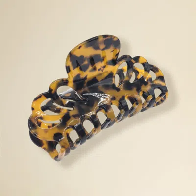 Fashnzfab Resin Tortoise Openwork Hair Claw Clip In Multi