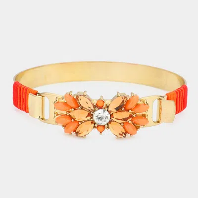 Fashnzfab Resin Utopian Petal Bracelet Gold, Peach In Multi