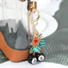 Fashnzfab Retro 8-ball Cherry Dice Card Western Boot Charm Embellished Keychain / Bag Charm In Brown
