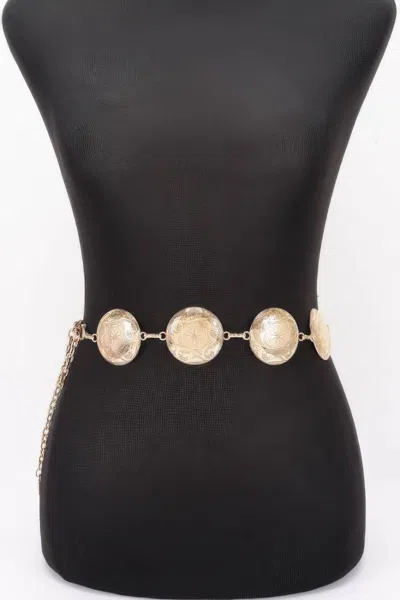 Fashnzfab Retro Vintage Metal Chain Waist Belt In Red