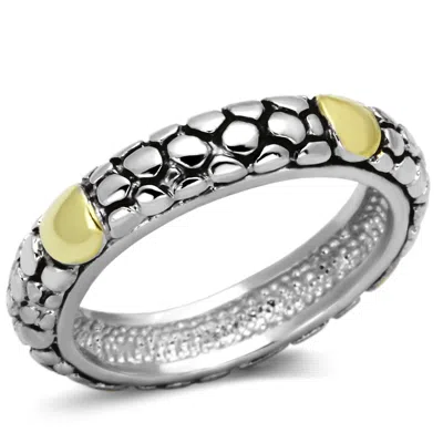 Fashnzfab Reverse Two-tone Brass Ring With Epoxy In Jet In Multi