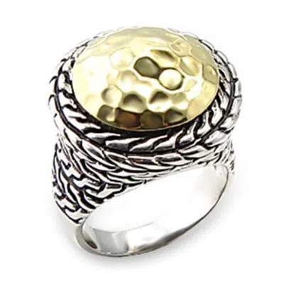 Fashnzfab Reverse Two-tone Brass Ring With No Stone In Metallic