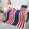 Fashnzfab Reversible American Usa Flag Throw Blanket In Multi