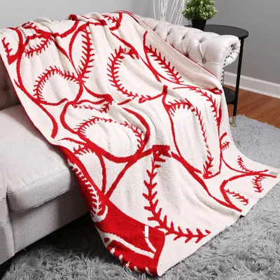 Fashnzfab Reversible Baseball Patterned Throw Blanket