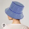 Fashnzfab Reversible Bling Bucket Hat In Blue