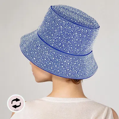 Fashnzfab Reversible Bling Bucket Hat In Blue