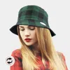 Fashnzfab Reversible Buffalo Check Patterned Bucket Hat In Green