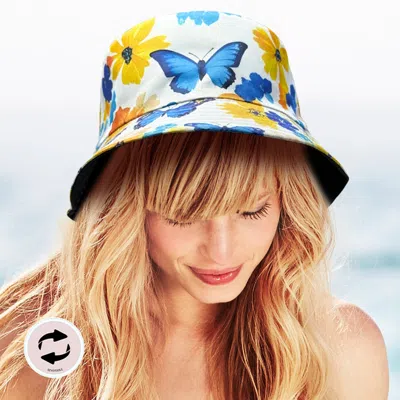 Fashnzfab Reversible Butterfly Flower Print Bucket Hat In Multi