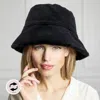 Fashnzfab Reversible Corduroy Soft Faux Fur Bucket Hat In Black