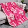 Fashnzfab Reversible Cowboy Hat Patterned Throw Blanket In Pink
