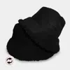 Fashnzfab Reversible Faux Fur Sherpa Bucket Hat In Black