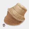 Fashnzfab Reversible Faux Fur Sherpa Bucket Hat In Brown