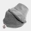 Fashnzfab Reversible Faux Fur Sherpa Bucket Hat In Gray