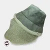 Fashnzfab Reversible Faux Fur Sherpa Bucket Hat In Green