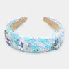 Fashnzfab Reversible Hologram Sequin Headband In Blue