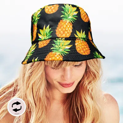 Fashnzfab Reversible Pineapple Print Bucket Hat In Multi