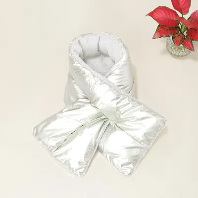 Fashnzfab Reversible Puffer Sherpa Pull Through Scarf In Multi