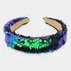 Fashnzfab Reversible Sequin Headband In Green