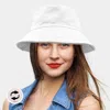 Fashnzfab Reversible Solid Bucket Hat In White